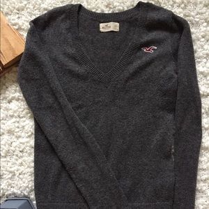 Hollister Gray V Neck Cardigan
